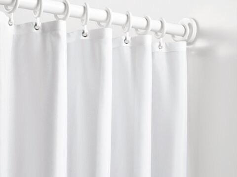Rideau de douche de couleur blanche