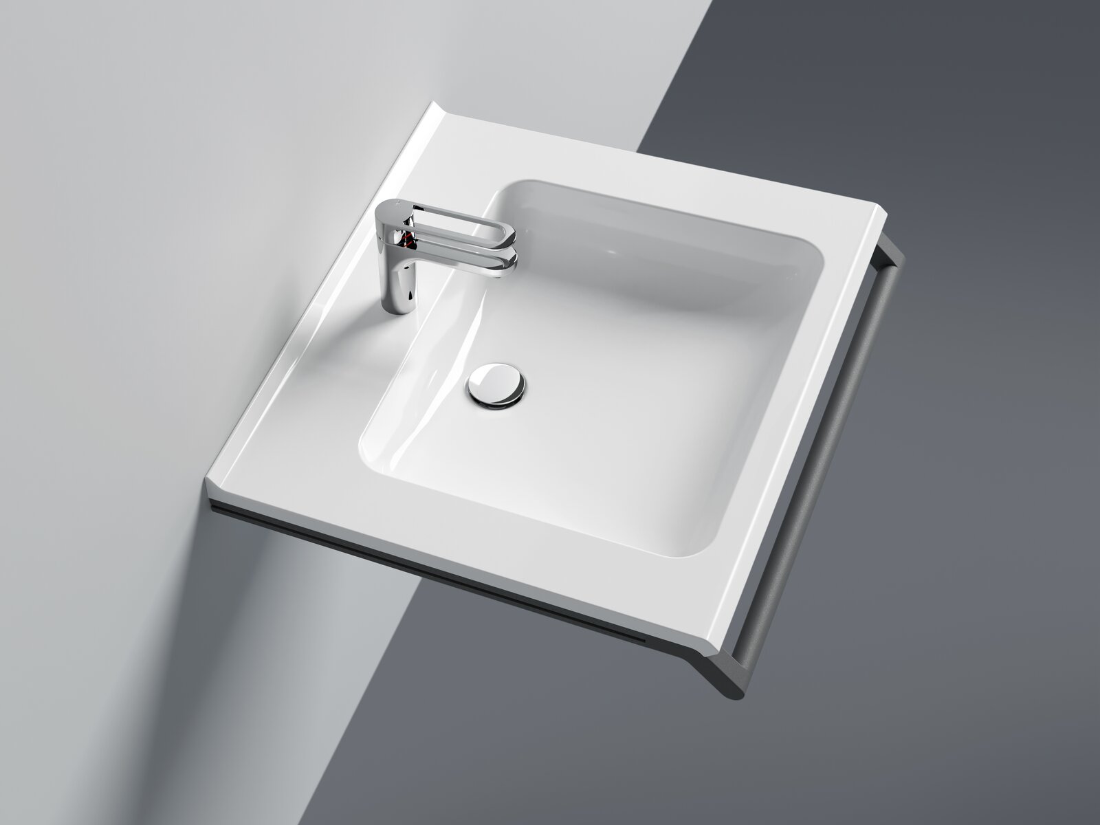 Système de lavabo modulaire avec poignée de maintien